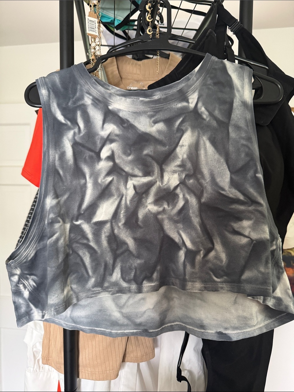 lululemon athletica Gray Tie-Dye Sleeveless Crop Tank